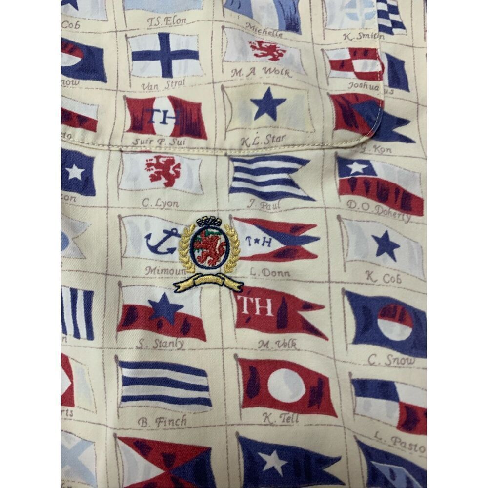 Vintage Flag Patterned Button Down Top - image 4